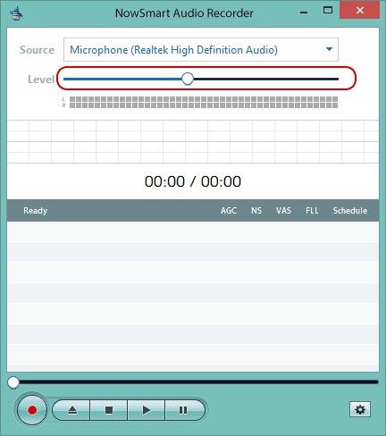 Adjust recording level