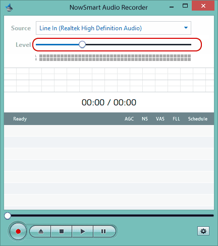 Adjust recording level