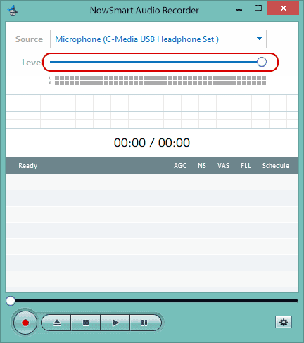 Adjust recording level