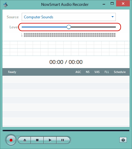 Adjust recording level